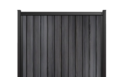 FenceTrac 6′ x 6′ Vertical Privacy Fence Panel – Black Onyx LuxeCore Composite Boards