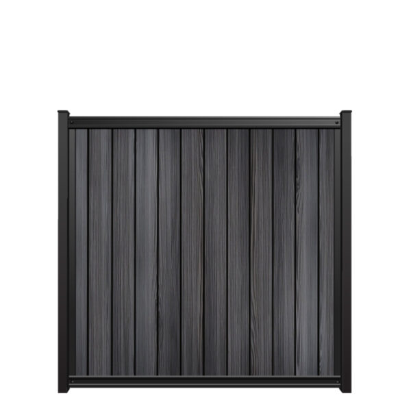 6x6 fencetrac fence panel vertical luxecore composite black onyx