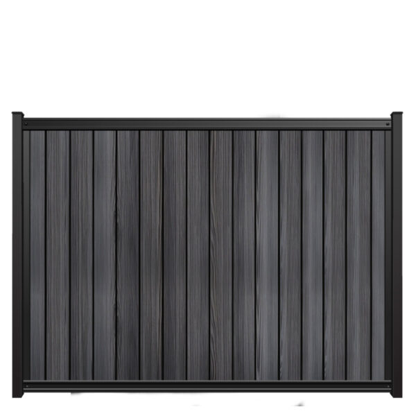 6x8 fencetrac fence panel vertical luxecore composite black onyx