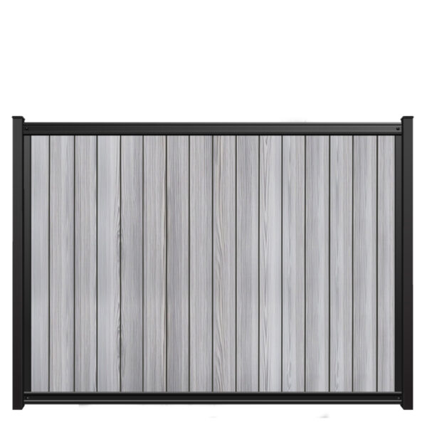 6x8 fencetrac fence panel vertical ultrablend pvc harbor gray