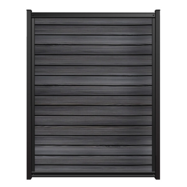 8x6 fencetrac fence panel horizontal luxecore composite black onyx