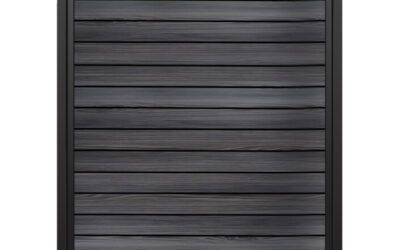 FenceTrac 8′ x 6′ Horizontal Privacy Fence Panel – Black Onyx UltraBlend PVC Boards