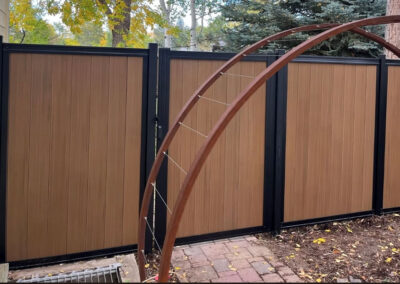 Vertical PVC Composite Fencing in Metal Frame