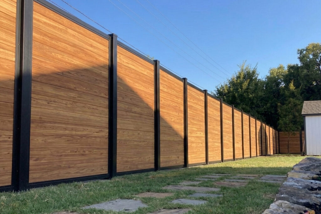 Backyard Fence Horizontal 4ft x 6ft Cedar Wood Fence Side View