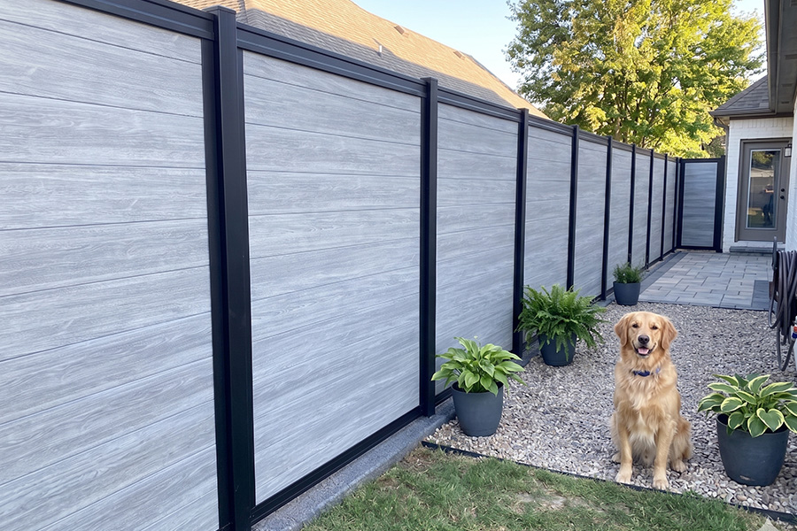 Backyard Home for Dogs Kids Horizontal Harbor Gray Composite Privacy Fence