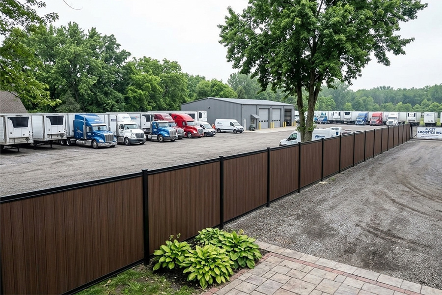 Fleet Yard Vertical Composite Brown Timber Privacy Fence