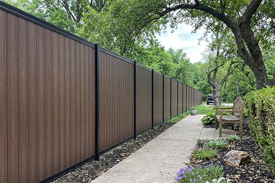 HOA Vertical 6 ft 6 ft Fence Luxecore Timber Brown Composite Fence