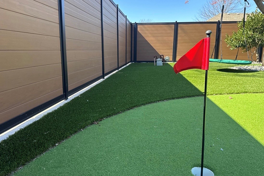 Luxecore Composite Ultrablend PVC 6 Foot Tan Horizontal Backyard Pool Privacy Fence