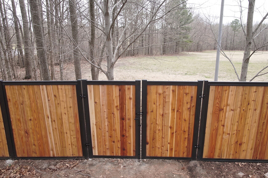 Vertical Double Cedar Fence Gate Top View