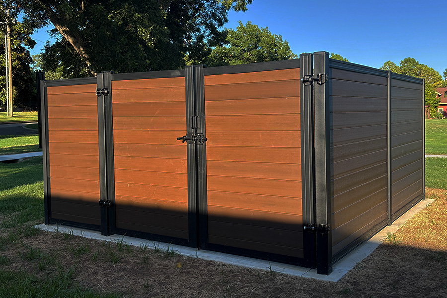 Luxecore Composite 6 Foot Tan Horizontal Dumpster Utility enclosure